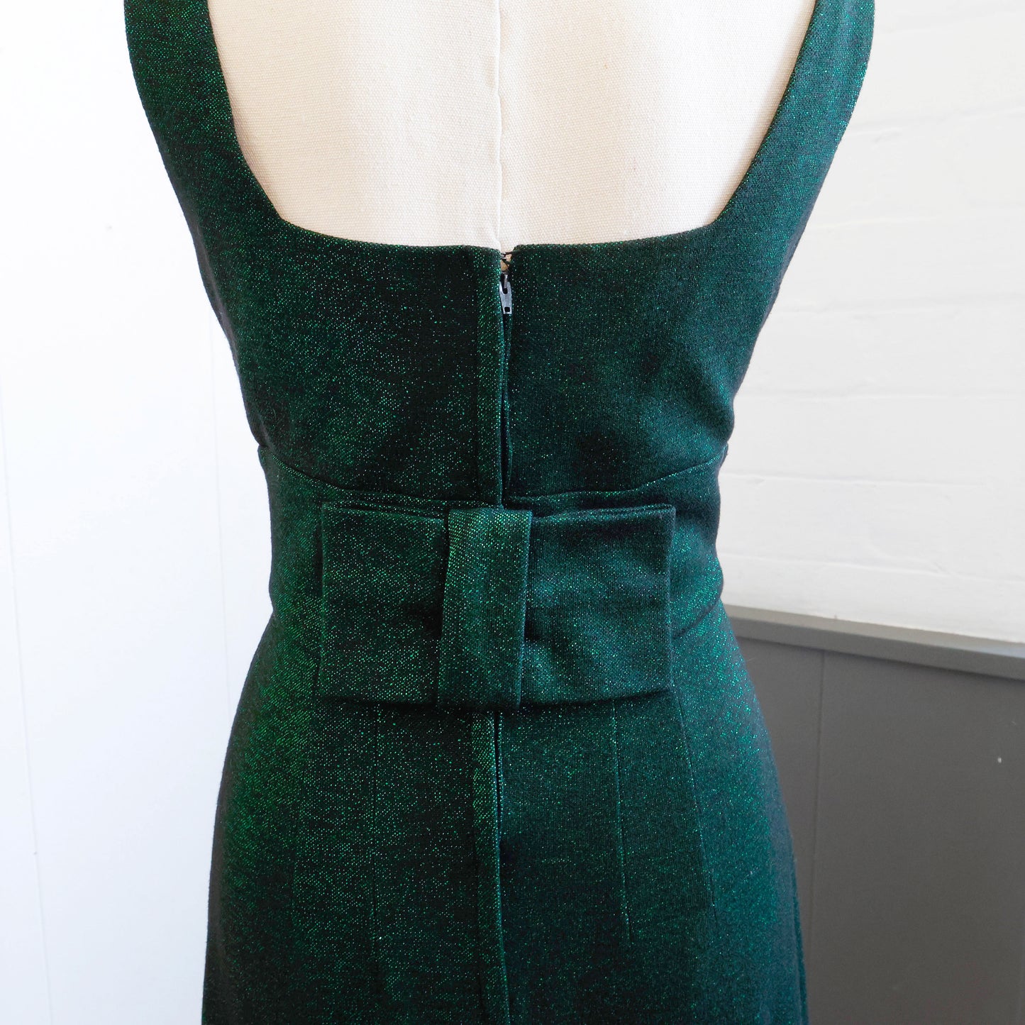 1960's Glittering Green Lurex Pencil Dress
