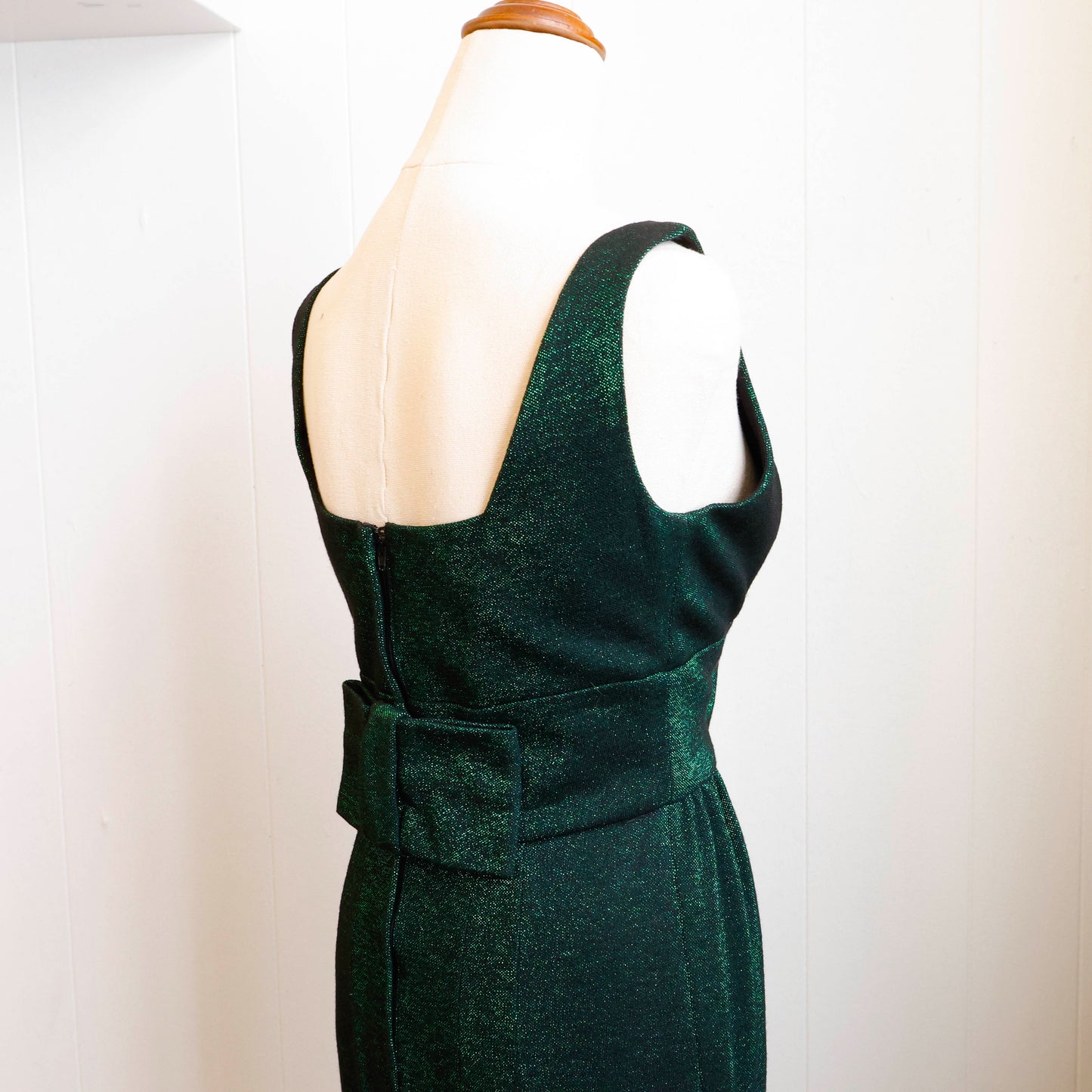 1960's Glittering Green Lurex Pencil Dress