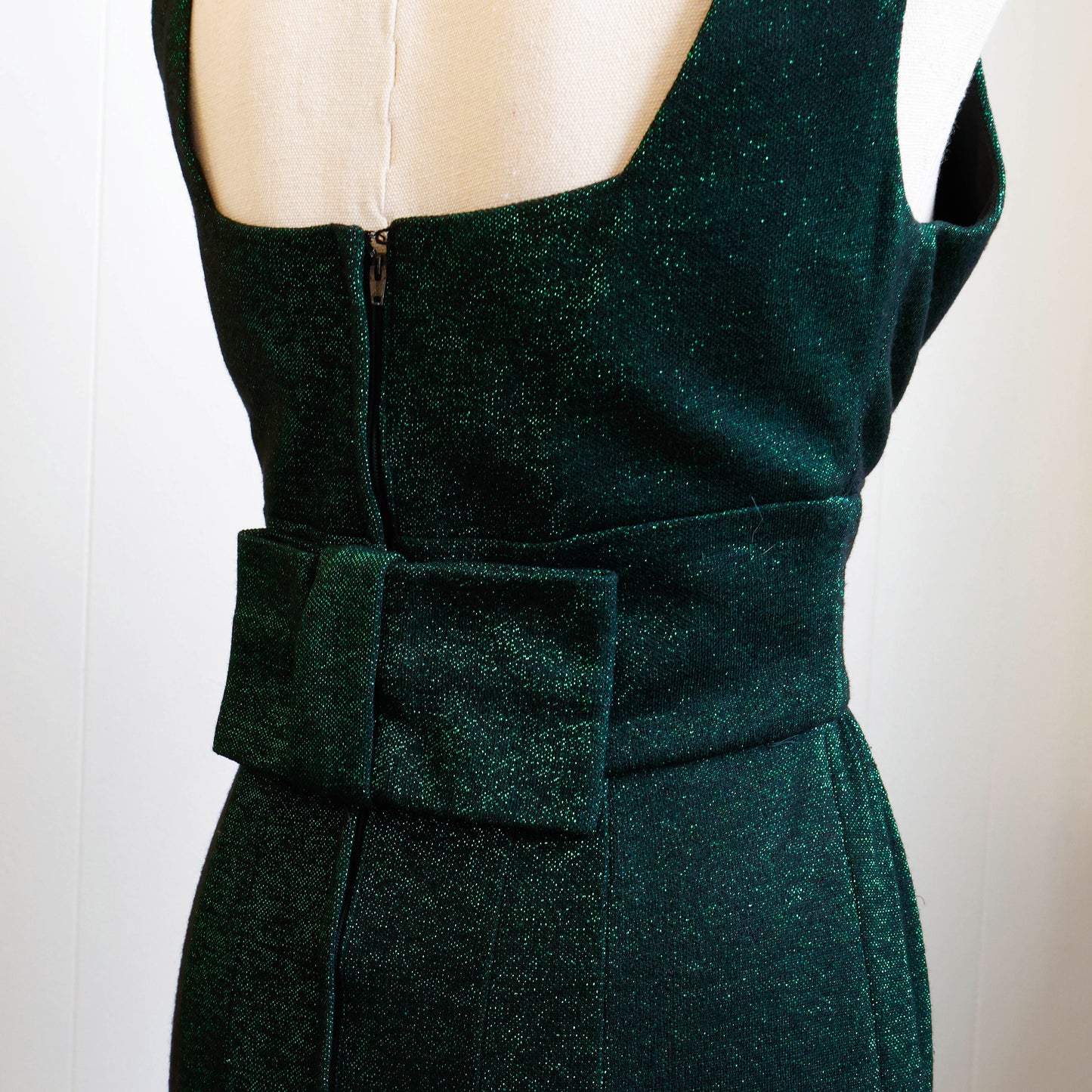 1960's Glittering Green Lurex Pencil Dress