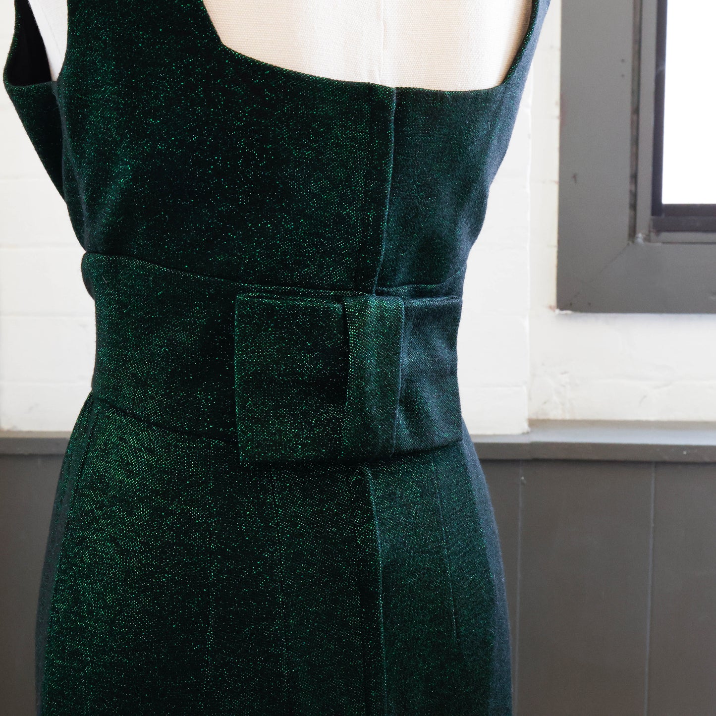 1960's Glittering Green Lurex Pencil Dress
