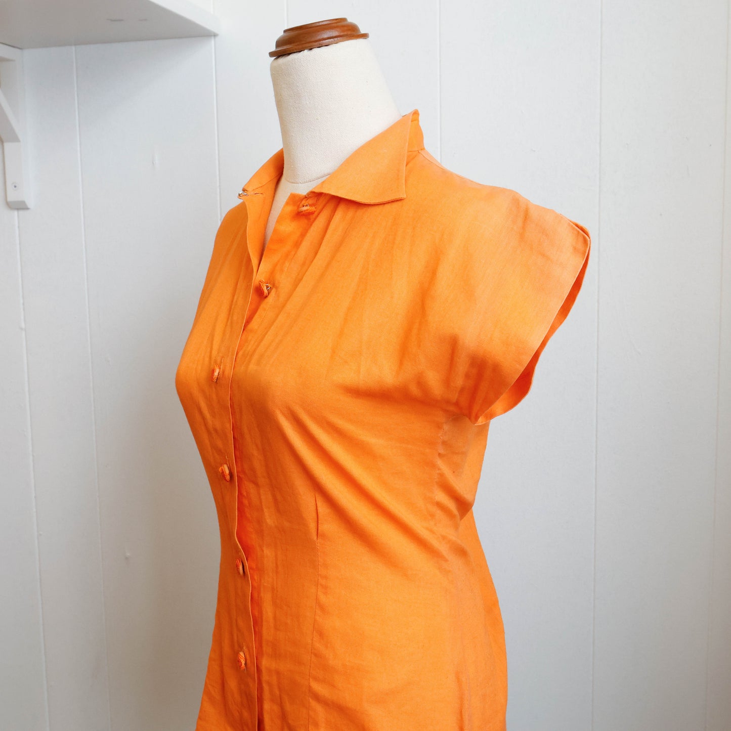 1950's Cap Sleeve Button Up Blouse