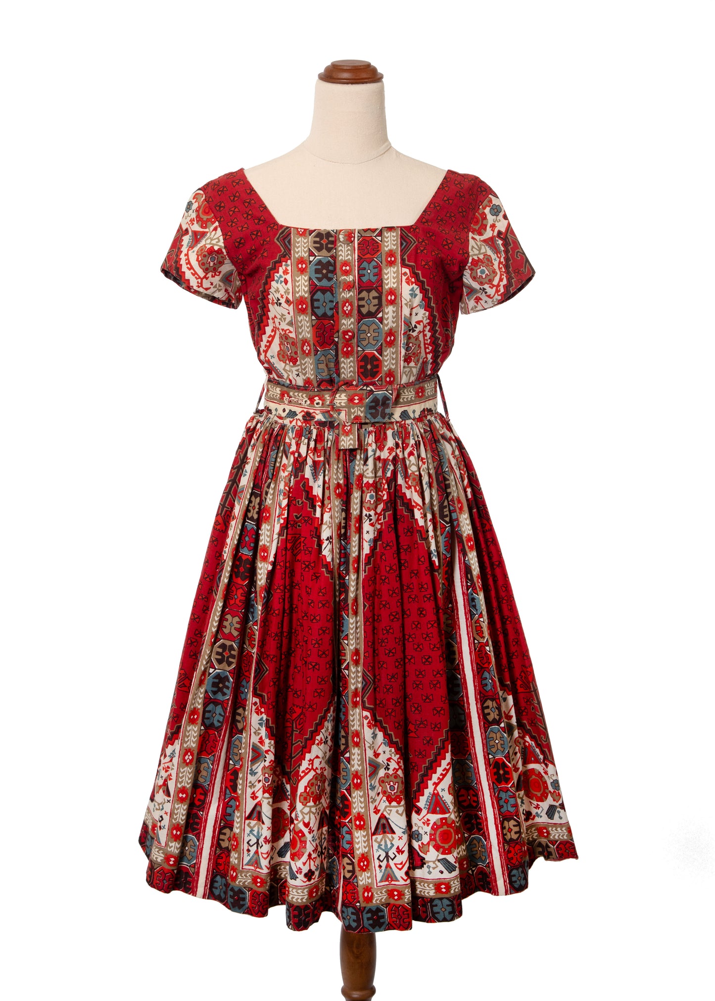 1960's Deauville for David Jones Geometric Print Workers Dress