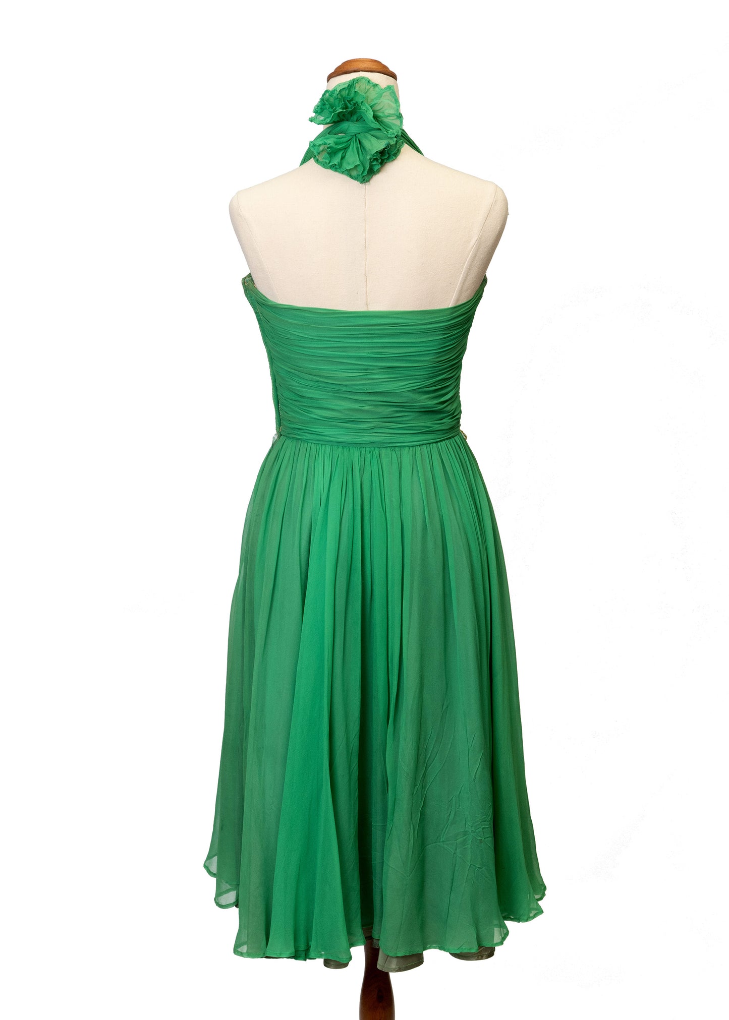 1950's Frank Starr full skirt silk chiffon party dress