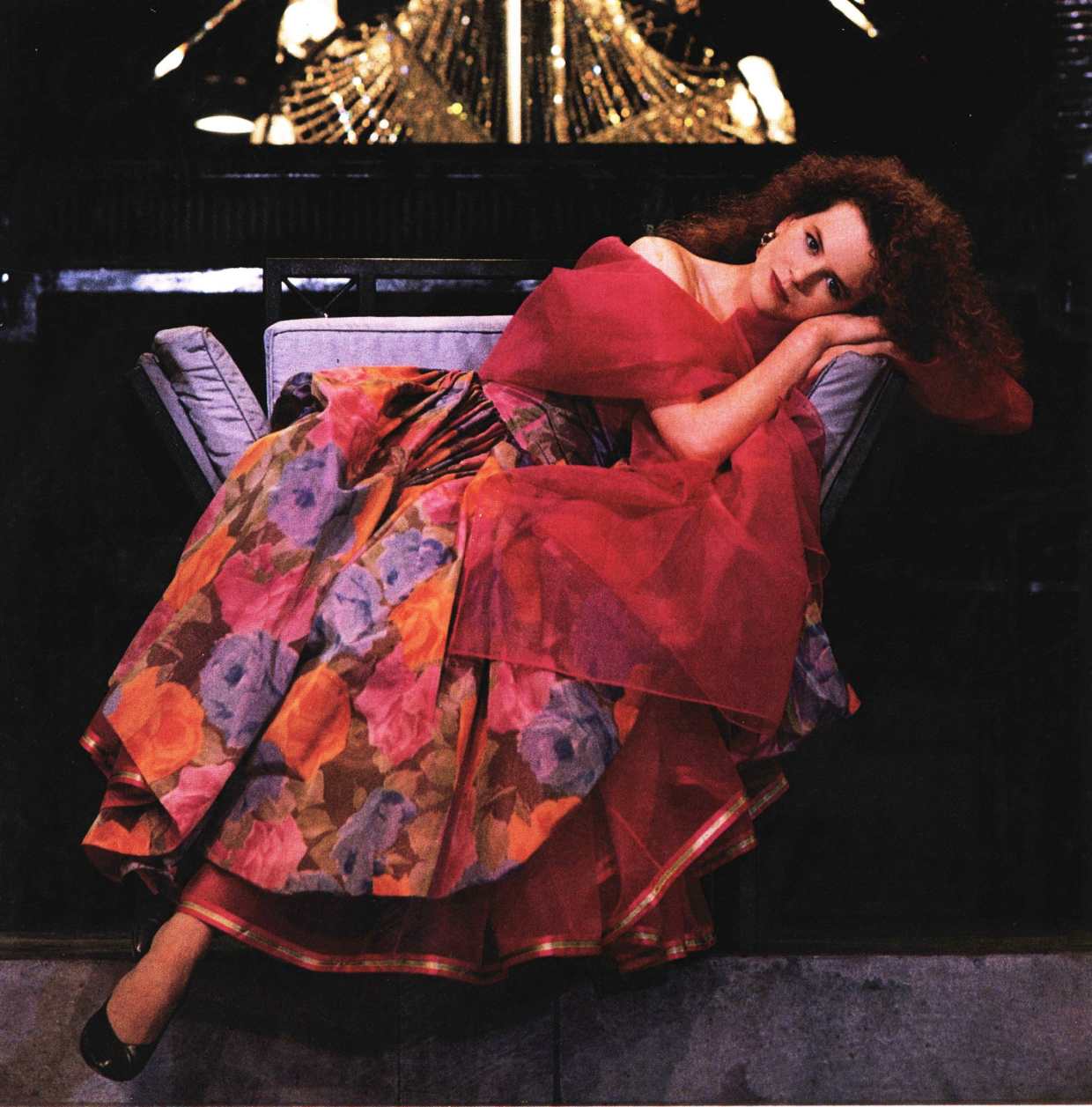 1990's Peter Weiss Floral Dress with Floral Bead Embellishment