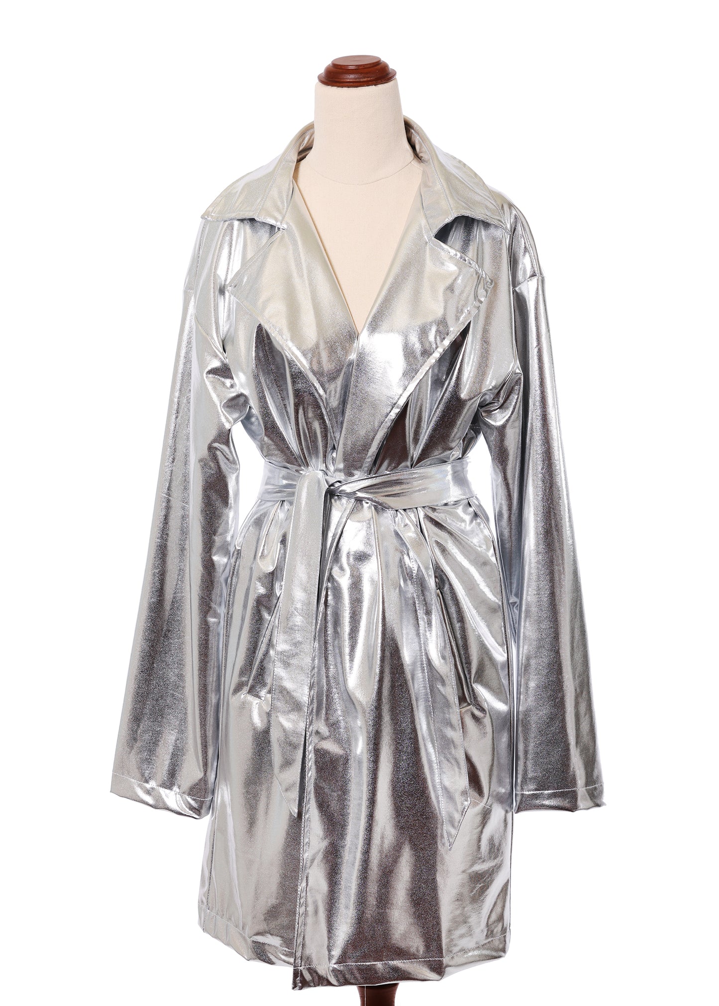 Silver wrap coat
