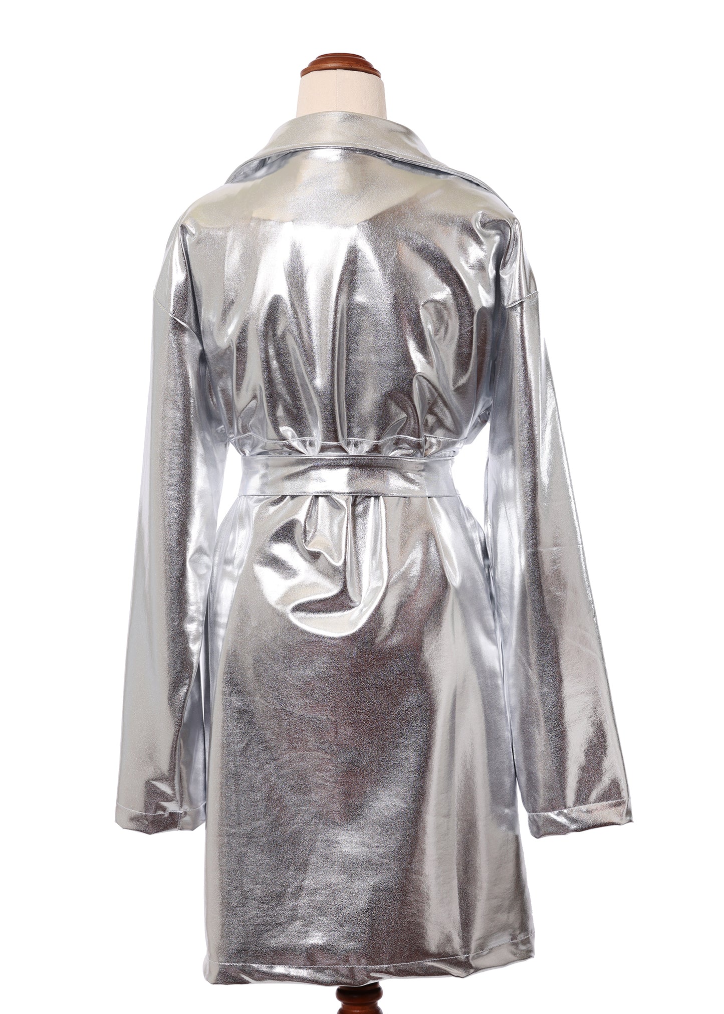 Silver wrap coat