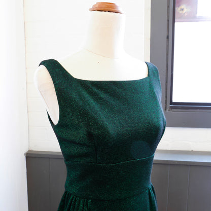 1960's Glittering Green Lurex Pencil Dress