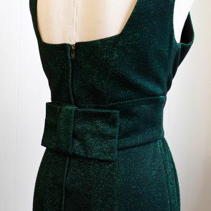 1960's Glittering Green Lurex Pencil Dress