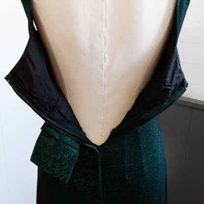 1960's Glittering Green Lurex Pencil Dress