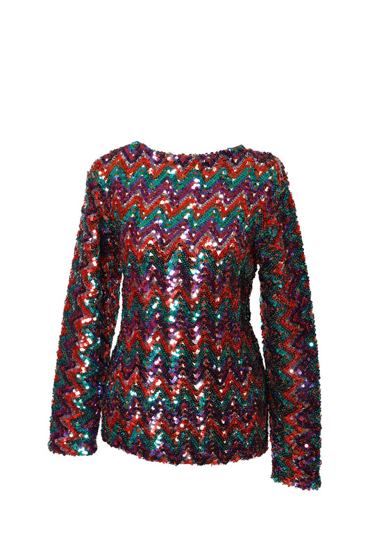 1980's Sequinned Knitted Top