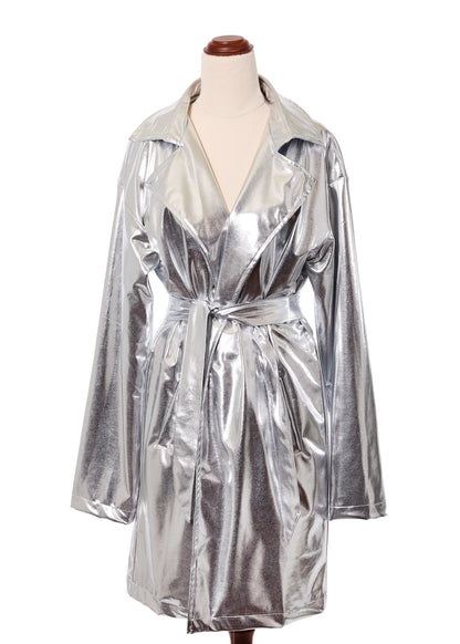 Silver wrap coat