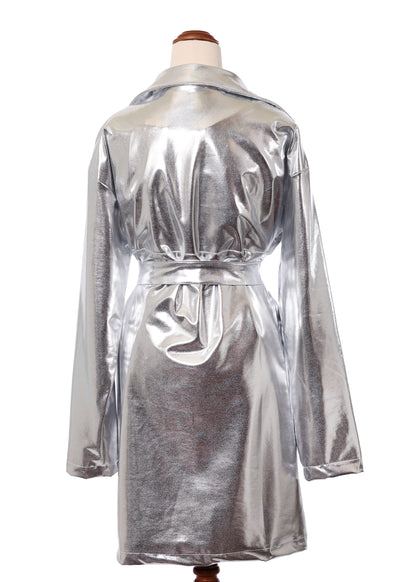 Silver wrap coat