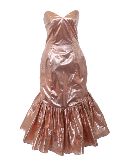 Champagne strapless dress