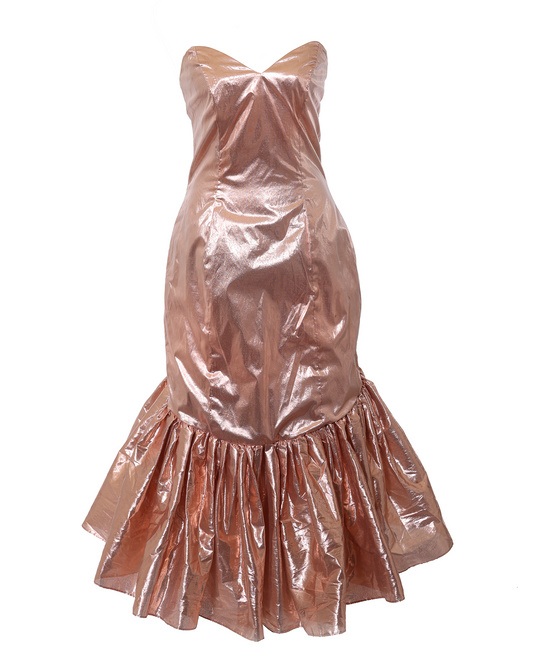 Champagne strapless dress
