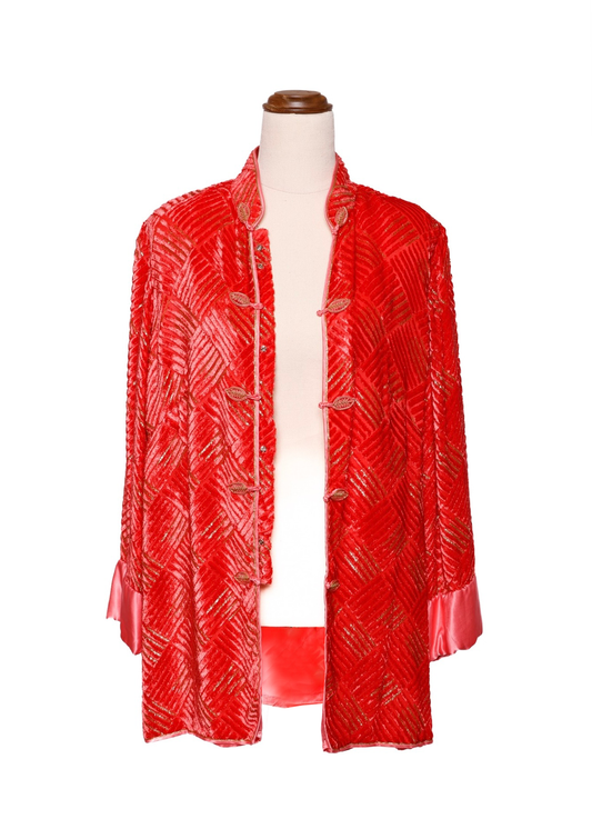 Velvet lounging jacket