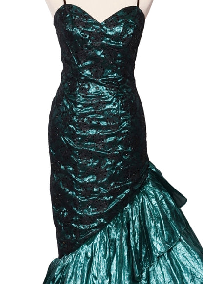 Emerald green party dress