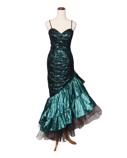 Emerald green party dress