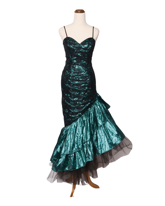 Emerald green party dress